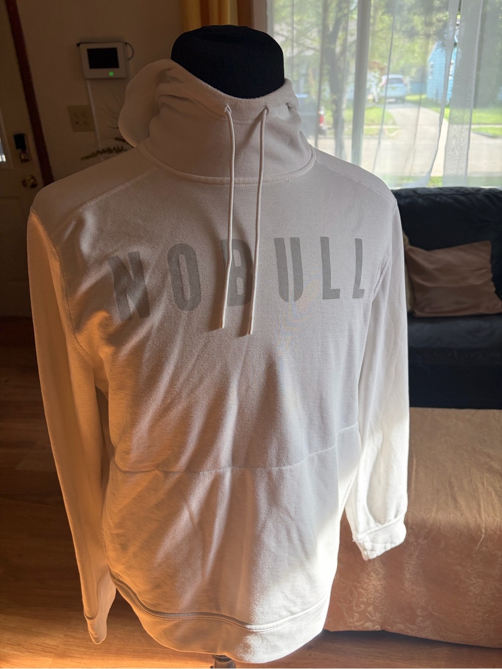 NOBULL White Pullover Hoodie with Subtle Logo